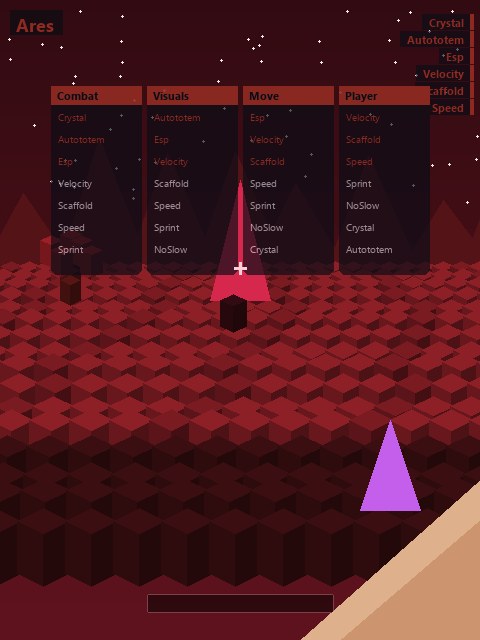 Ares — чит клиент Minecraft