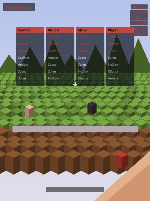 Exhibition — чит клиент Minecraft